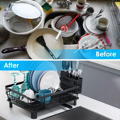 US Local 1 Pc Dish Drying Rack Drain Board Utensil Holder Organizer Drainer Tableware Organizer Kitchen Countertop Storage Shelf