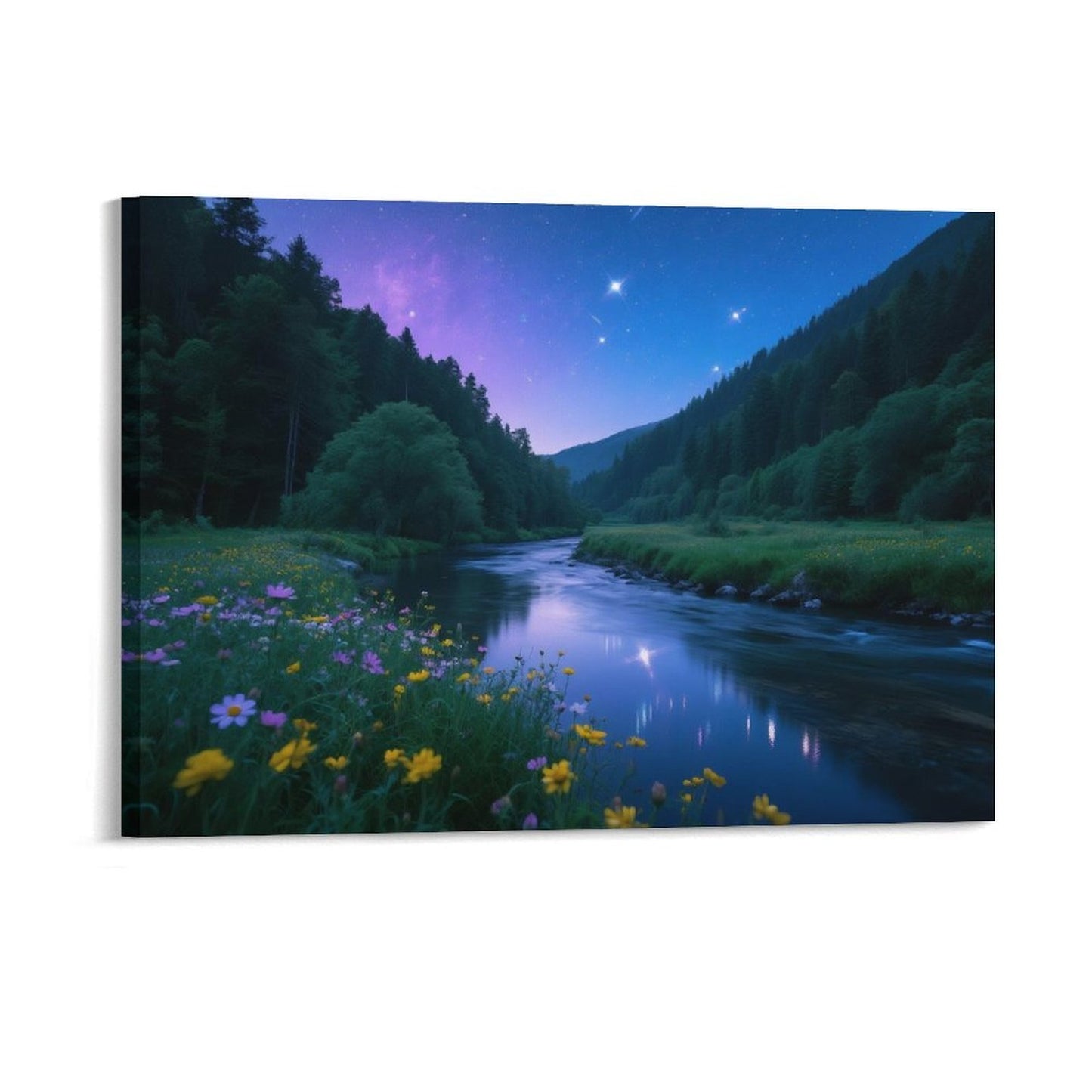 Decorative Interior Frame Painting Mountain-river-starry-summer-5