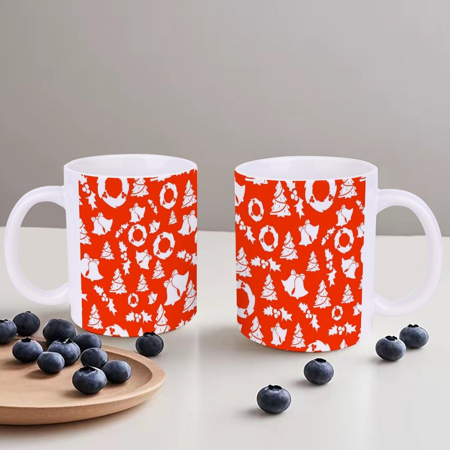 POD US Local White mug with full print, Christmas Red 0041