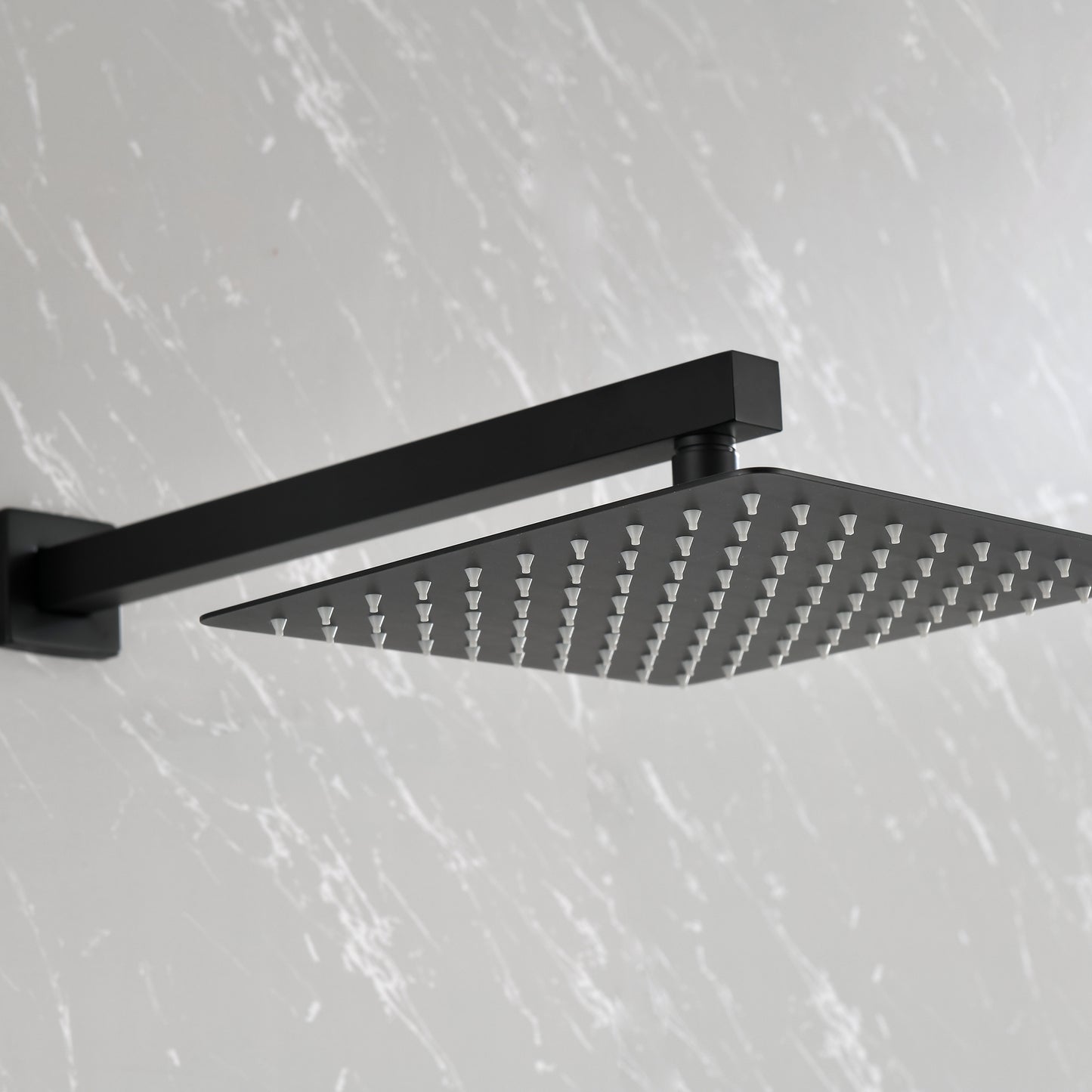 US Local Brass Matte Black Shower Faucet With Shower System,10 Inch Shower Head And Handheld Spray Bathroom Combination