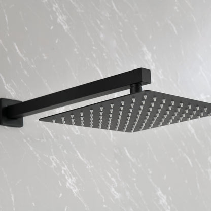 US Local Brass Matte Black Shower Faucet With Shower System,10 Inch Shower Head And Handheld Spray Bathroom Combination