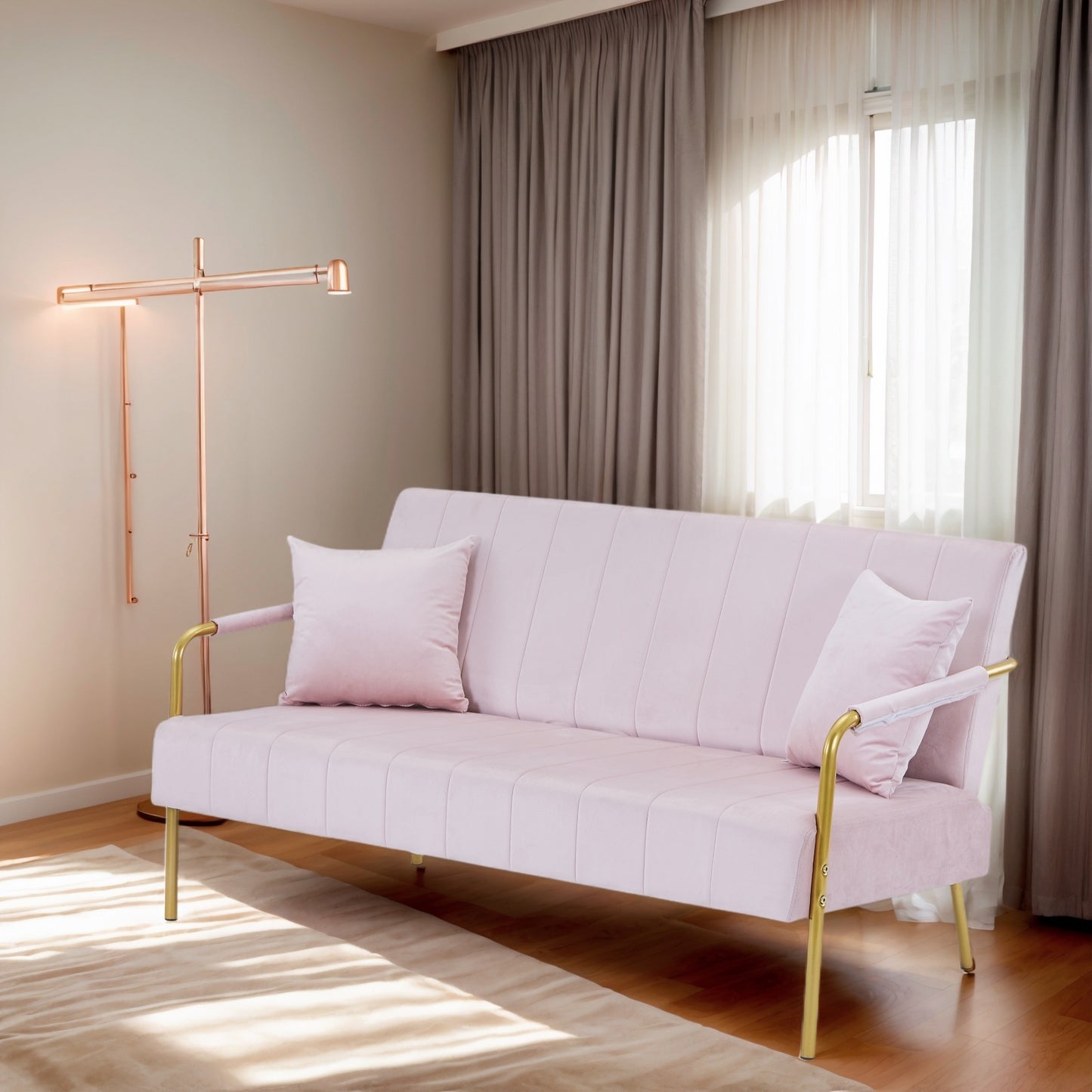 US Local Modern Velvet Loveseat Sofa For Living Room