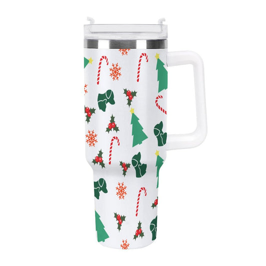 PHDT00322 POD US Local Tumbler 40 oz Large Capacity Car Cup Christmas Tree Dog Cat Candy Cane Snowflake Leaves