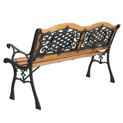 US Local Double Arched Back Iron Wood Bench