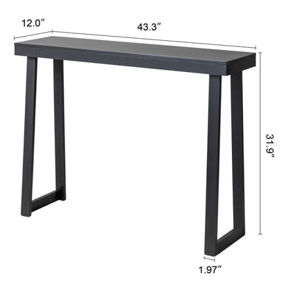 US Local Black Trapezoidal Leg Tabletop With Edge Pine Entrance Table
