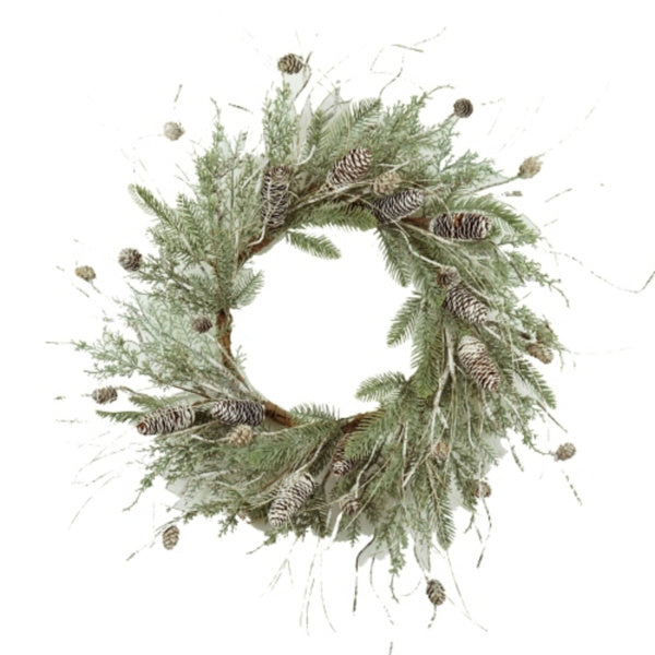 US Local Christmas Pine Wreath Pinecone & Greenery Holiday Door Decoration Pre-Lit Or Natural Style For Festive Home Decor FBA Shipment