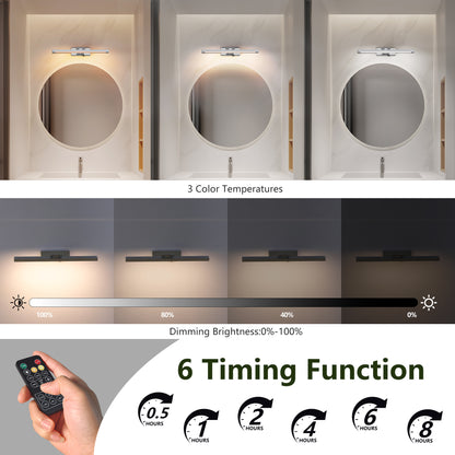 US Local Battery Picture Light, 16 Inch Wireless Picture Light For Painting With Remote,Full Metal Rechargeable Art Light,Wall Sconce Display Lighting For Portrait, Photo Frame,Gallery, -Chrome