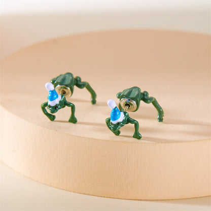 Christmas Stud Earrings Cartoon Creative Frog