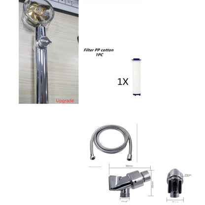 Turbo Propeller Shower Head Water Saving High Preassure Flow 360 Degrees With Fan Extension Showerhead Rainfall With Holder