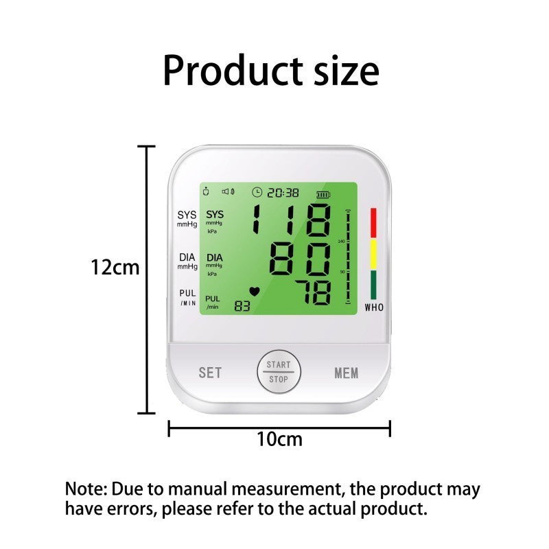 UK Local Home Arm Blood Pressure Monitor With Large Arm Cuff, Voice Announcement, Three-color Backlight And Large Display