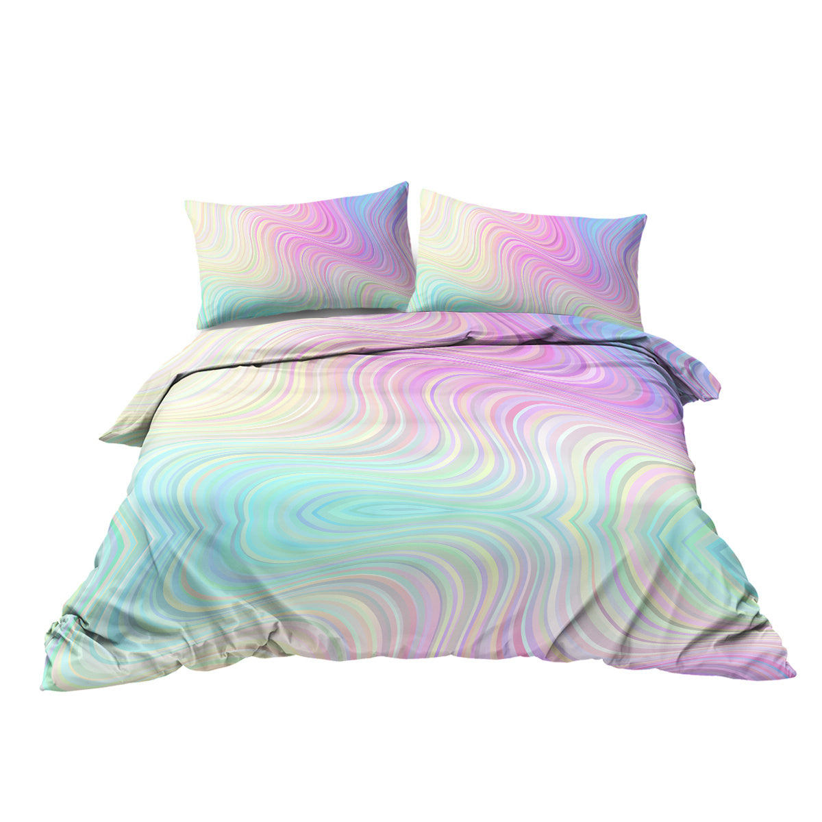 US & UK Local Girly Duvet Cover Rainbow Glitter Ombre Bedding Sets 3 Pcs Chic Purple Blue Green Pastel Bed Spreads Sparkle Quilt Cover Set With 2 Pillow Shams