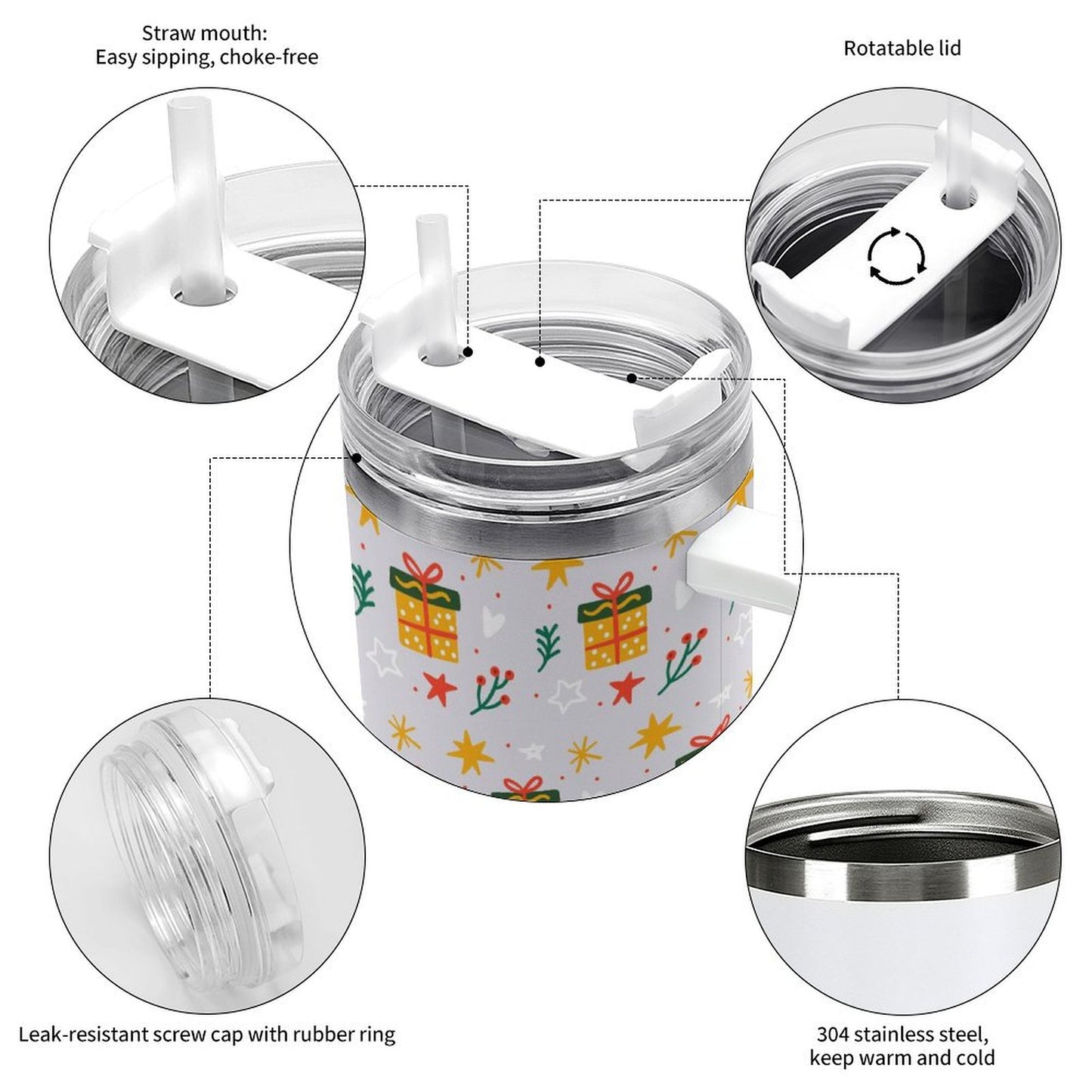 PHDT00334 POD US Local Tumbler 40 oz Large Capacity Car Cup Christmas, Gifts