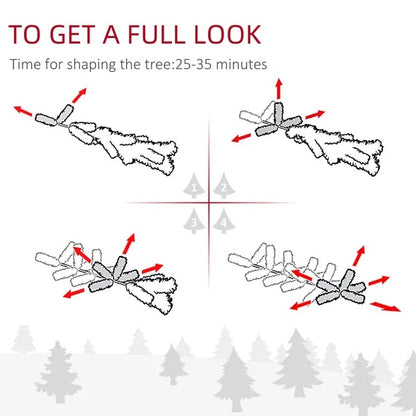 US Local 9ft Pre-Lit Snow-Flocked Slim Douglas Fir Artificial Christmas Tree With Realistic Branches, 550 LED Lights And 988 Tips