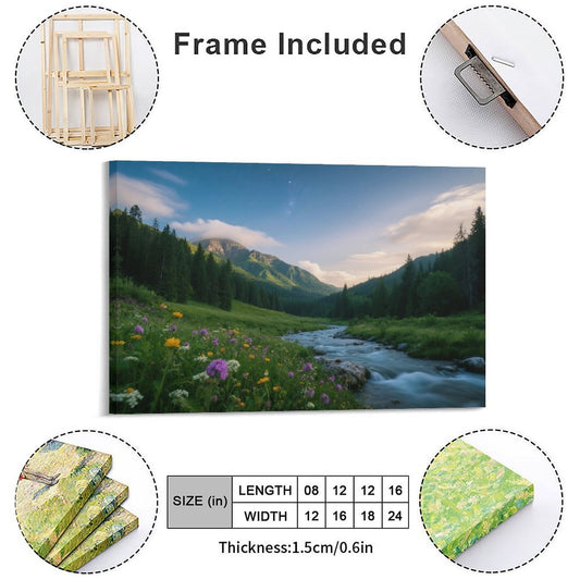 Decorative Interior Frame Painting Mountain-river-starry-summer-8