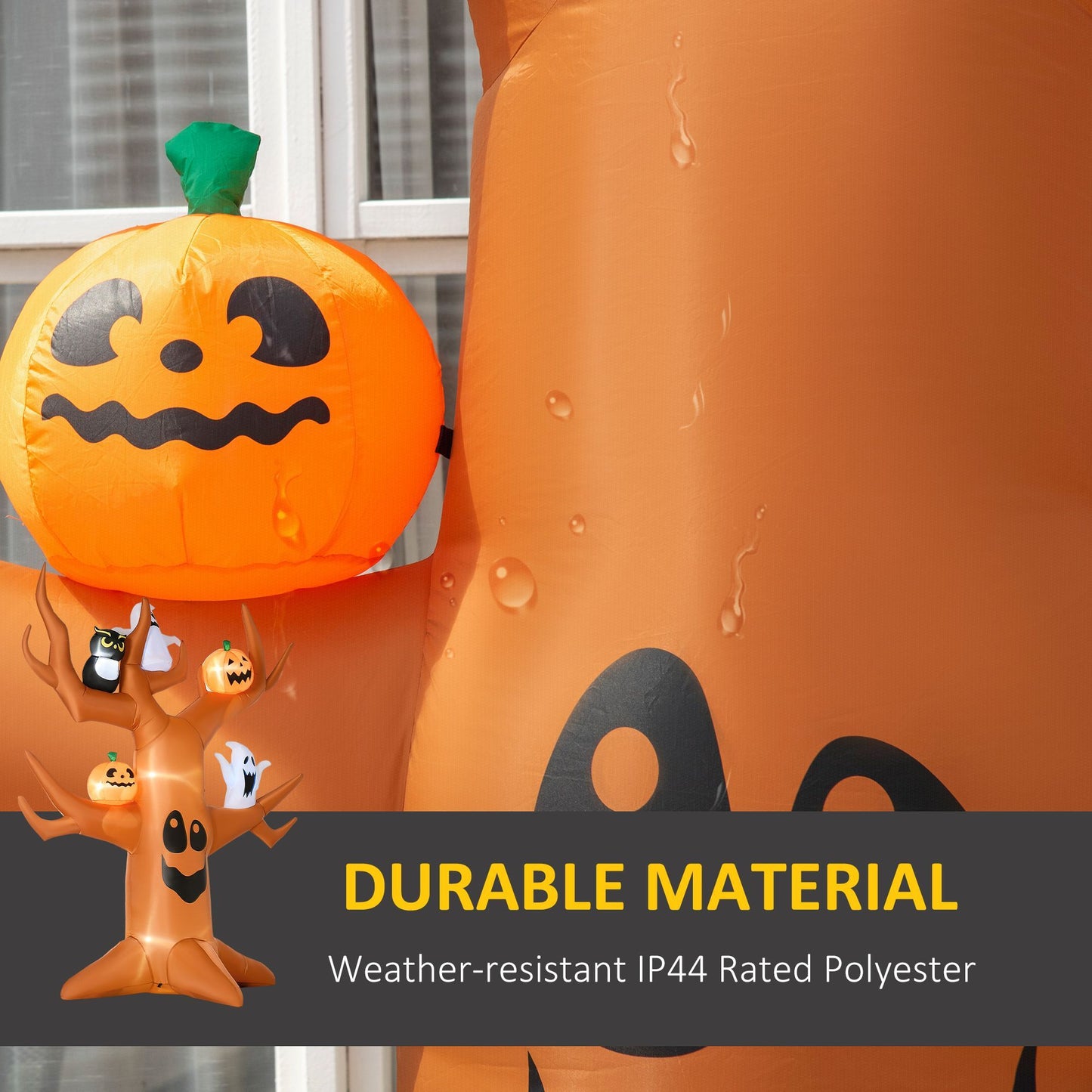 CA Local 9ft Inflatable Halloween Haunted Tree With Pumpkins, Ghosts And Cat, Blow-Up Outdoor LED Yard Display For Garden, Lawn, Party, Holiday