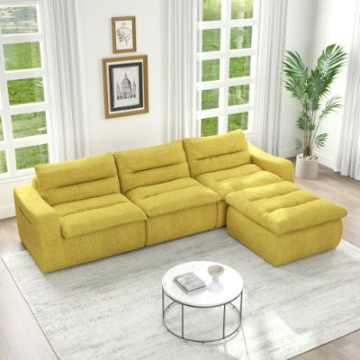 US Local Right Sofa Seat, L-shaped Modular Combined Sofa, Compressed Combined Sofa, Modern Lazy Style Comfortable Beanbag Sofa