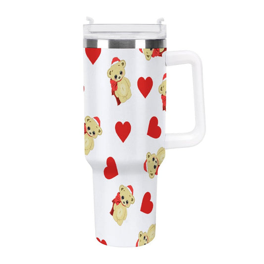 PHDT00060 POD US Local Tumbler 40 oz Large Capacity Car Cup Teddy Bear, Love, Christmas