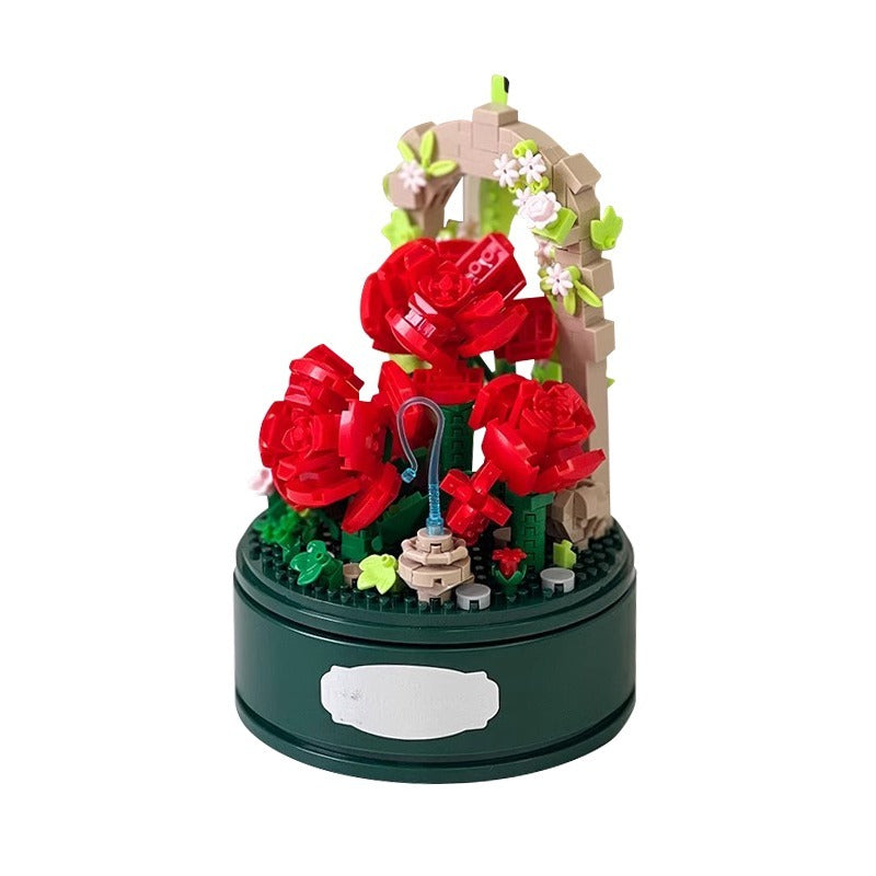 US Local Encounter A Rose Music Box With A Transparent Cover, A Rotating Music Pedestal