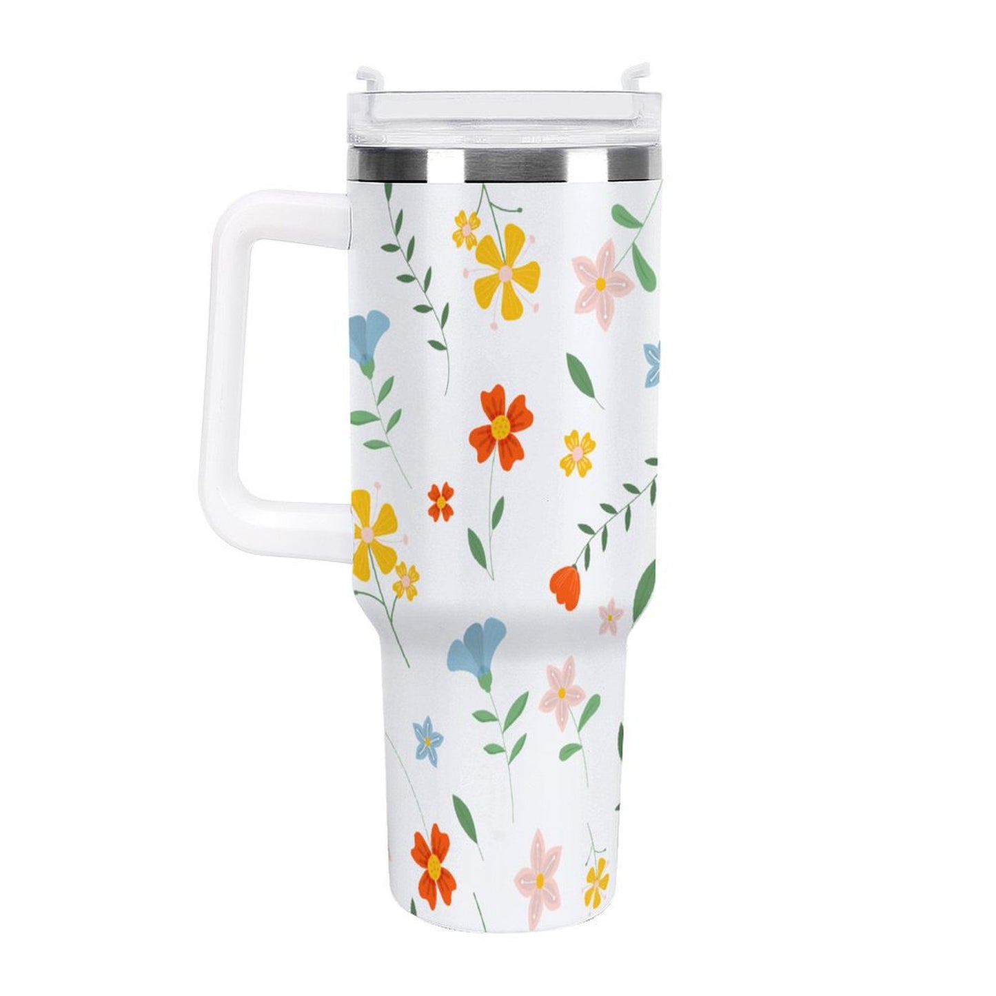 PHDT00374 POD US Local Tumbler 40 oz Large Capacity Car Cup Flowers, Rattan