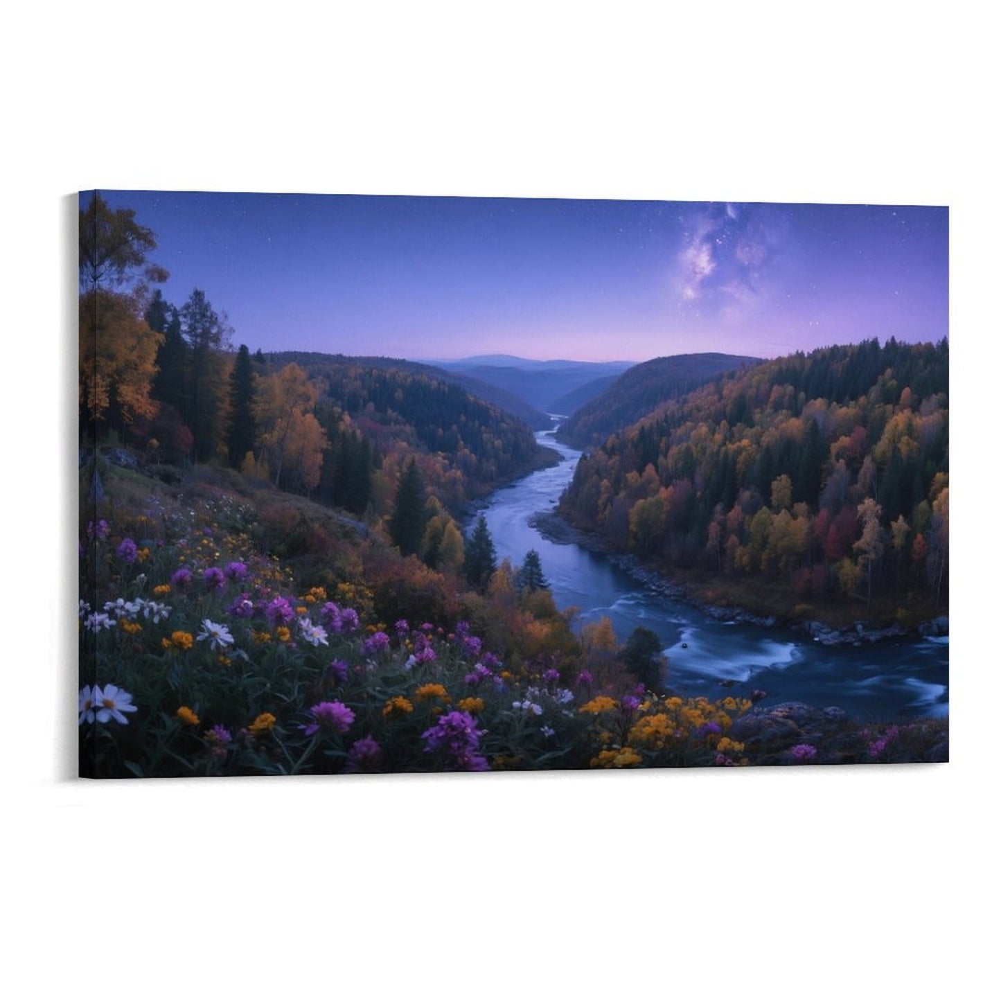 Decorative Interior Frame Painting Mountain-river-starry-autumn-1