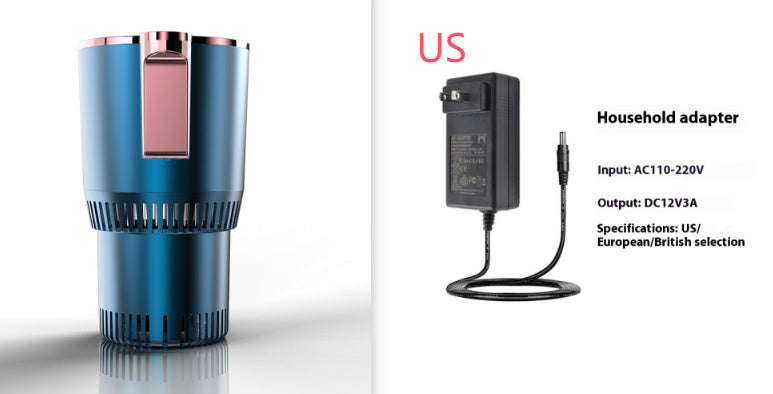 USA Local 2 In1 Car Heating Cooling Cup 12V Smart Car Cup Holder Digital Temperature Display Drink Cup Warmer Cooler Mini Car Refrigerator