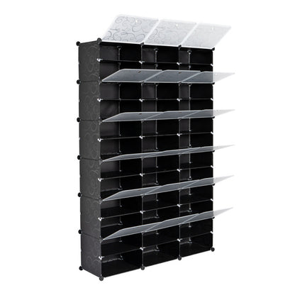 US Local 3 Rows, 12 Layers, 36 Compartments Plastic Shoe Box Storage Rack