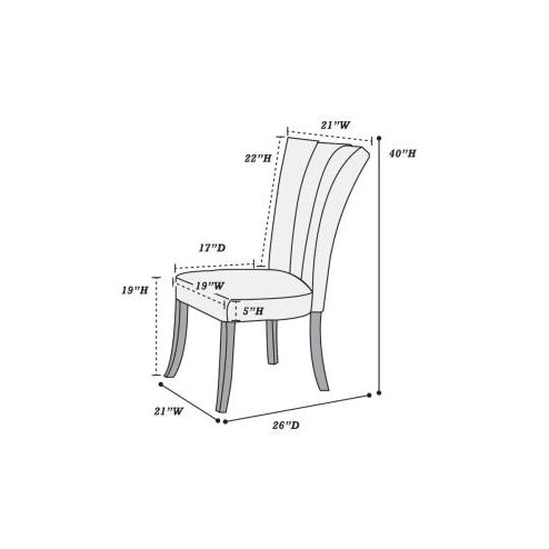US Local Black Faux Leather Upholstered Lines Back Set Of 2pc Chairs Dining Room Wide Flair Back Chair
