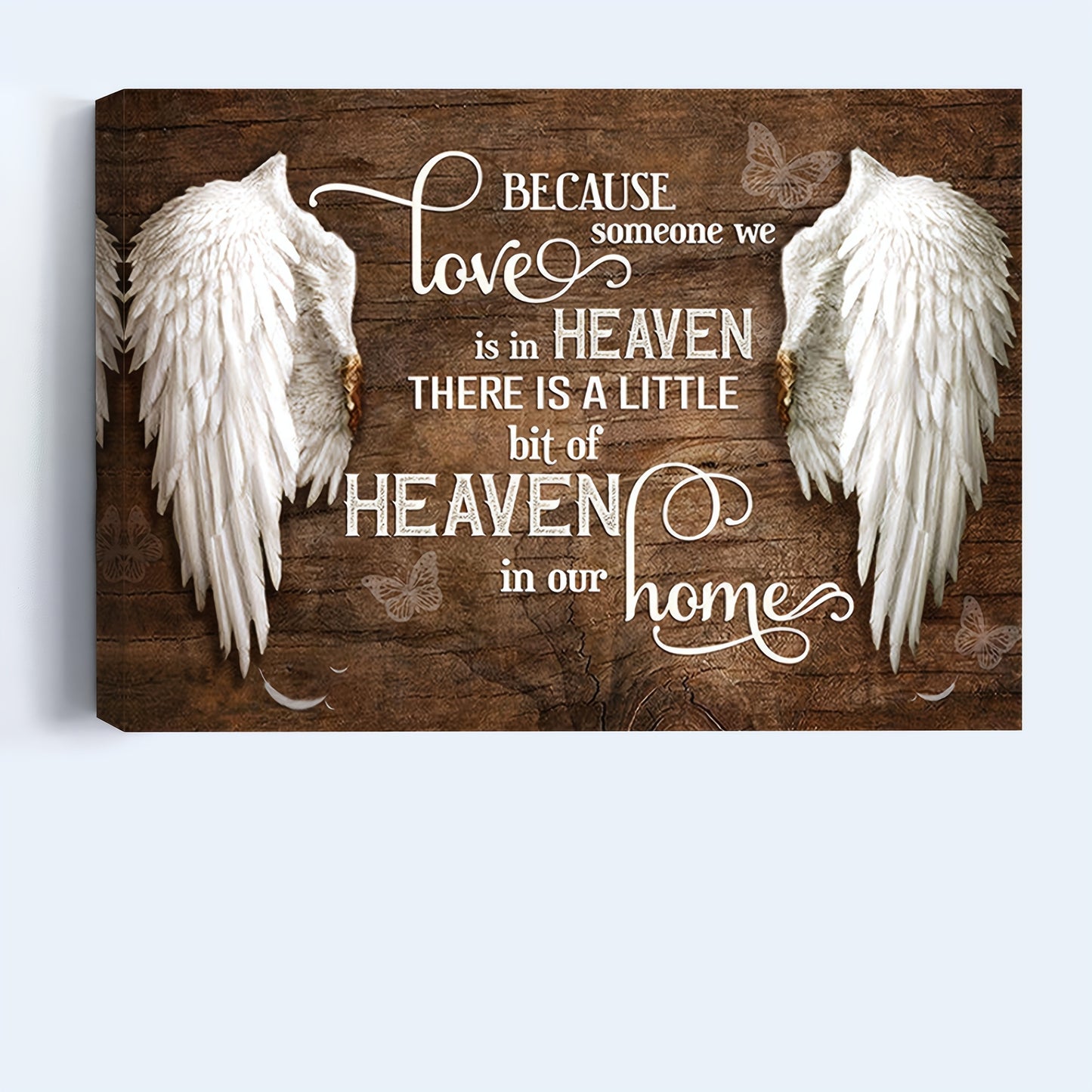 US Local 1 Wooden Frame Canvas Painting, Commemorative Wall Art Canvas Heavenly Angel Wings At Home, Framed Wall Art Print, Suitable For Living Room And Bedroom, Home Decoration, Holiday Gift For Her Or Him