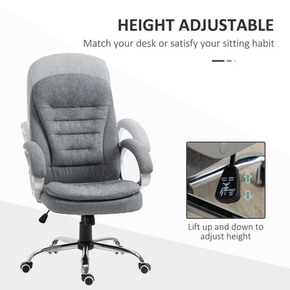 US Local Vinsetto High Back Executive Home Office Chair Adjustable Height Upholstered Padding Gray