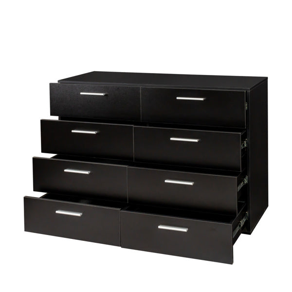 US Local Black Particleboard Eight Drawer Cabinet