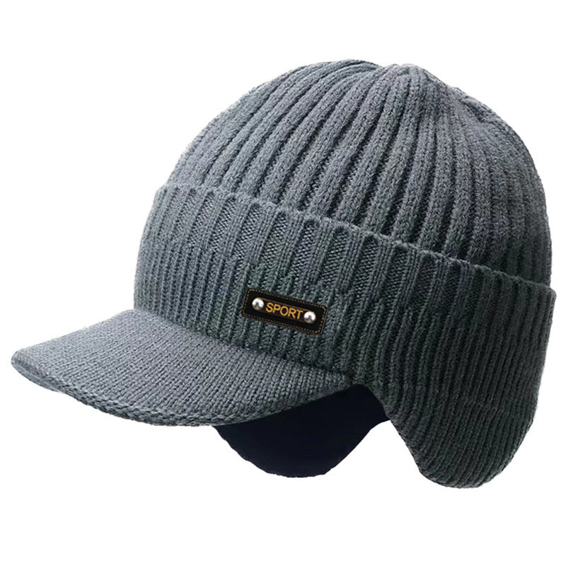 Warm Ear Protection Hat Men's Thickened Woolen Cap