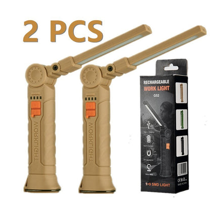US Local USB Rechargeable LED COB Work Light Mechanic Flashlight Lamp Magnetic Folding Torch Camping Light