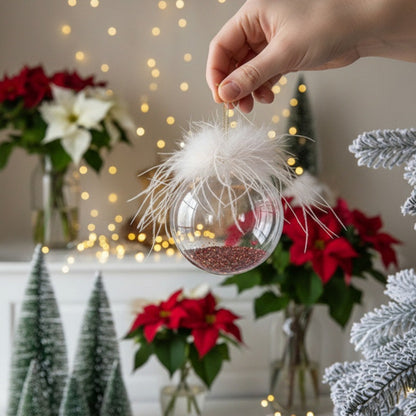 US Local 6PCS Set Glass Christmas Ornaments Decorative Hanging Balls For Tree & Holiday Party Decor Festive Home Decorations FBA Shipment