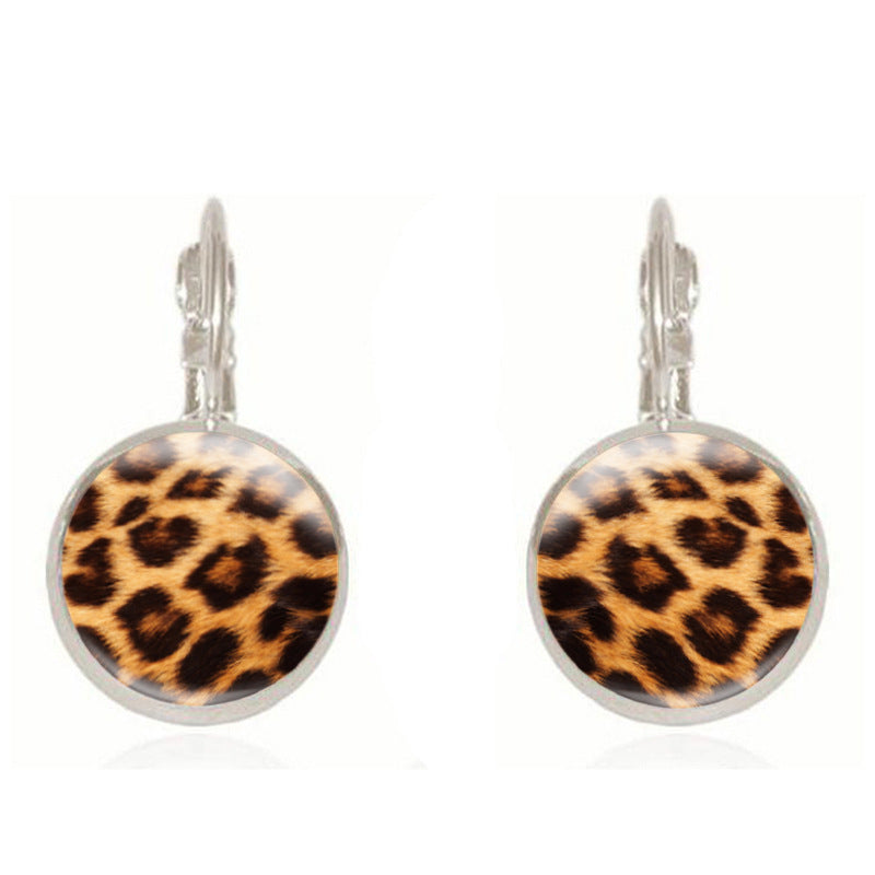 Leopard Time Glass Ear Hook French Leopard Key Chain
