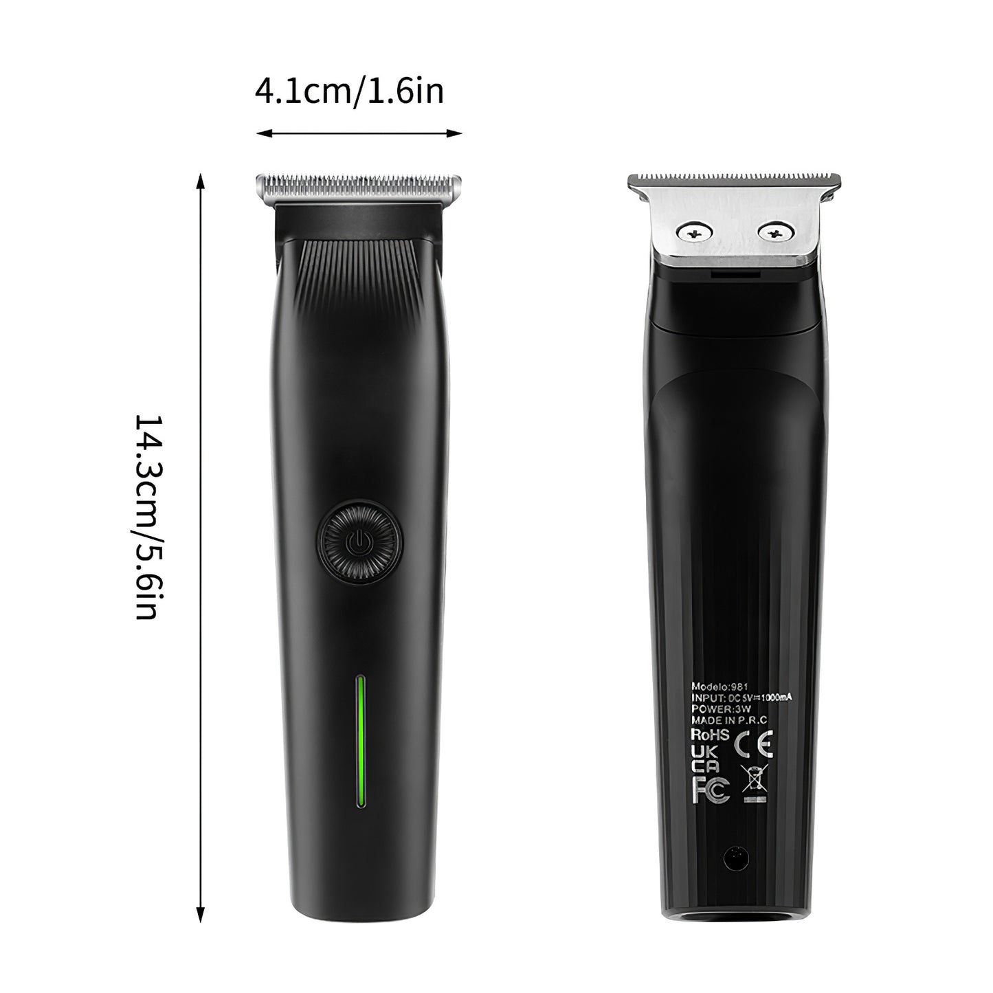 US Local Beard Trimmer, 3 In 1 Hair Clippers And Mens Grooming Kit, Face, Nose, Ear Hair Trimmer - Black