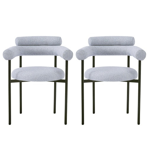 US Local Upholstered Armchair Dining Chairs With Metal Legs