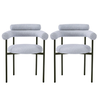 US Local Upholstered Armchair Dining Chairs With Metal Legs