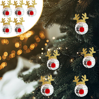 US Local 5PCS Christmas Mirror Disco Ball Decoration