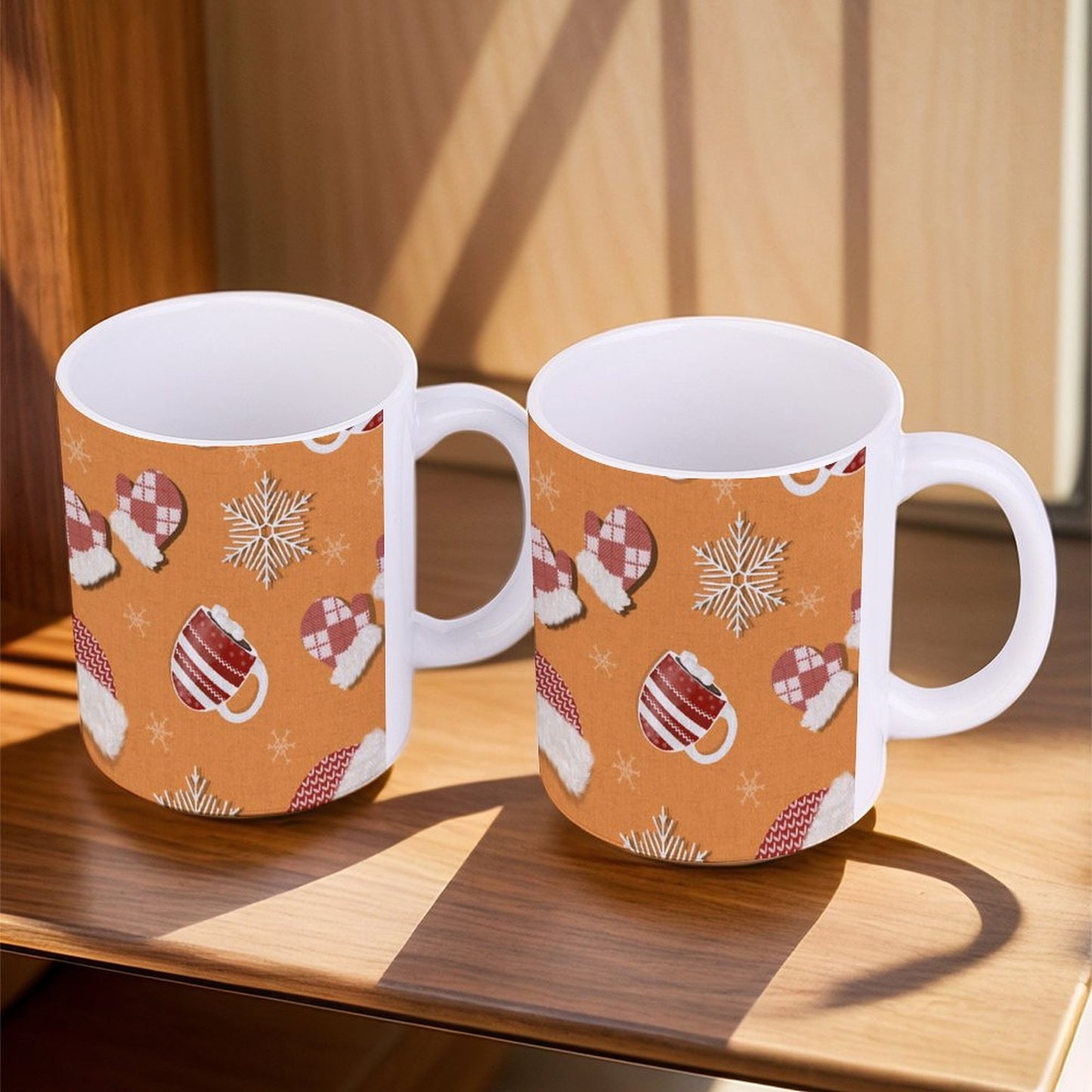 POD US Local White mug with full print, Christmas Santa Claus Yellow 0043