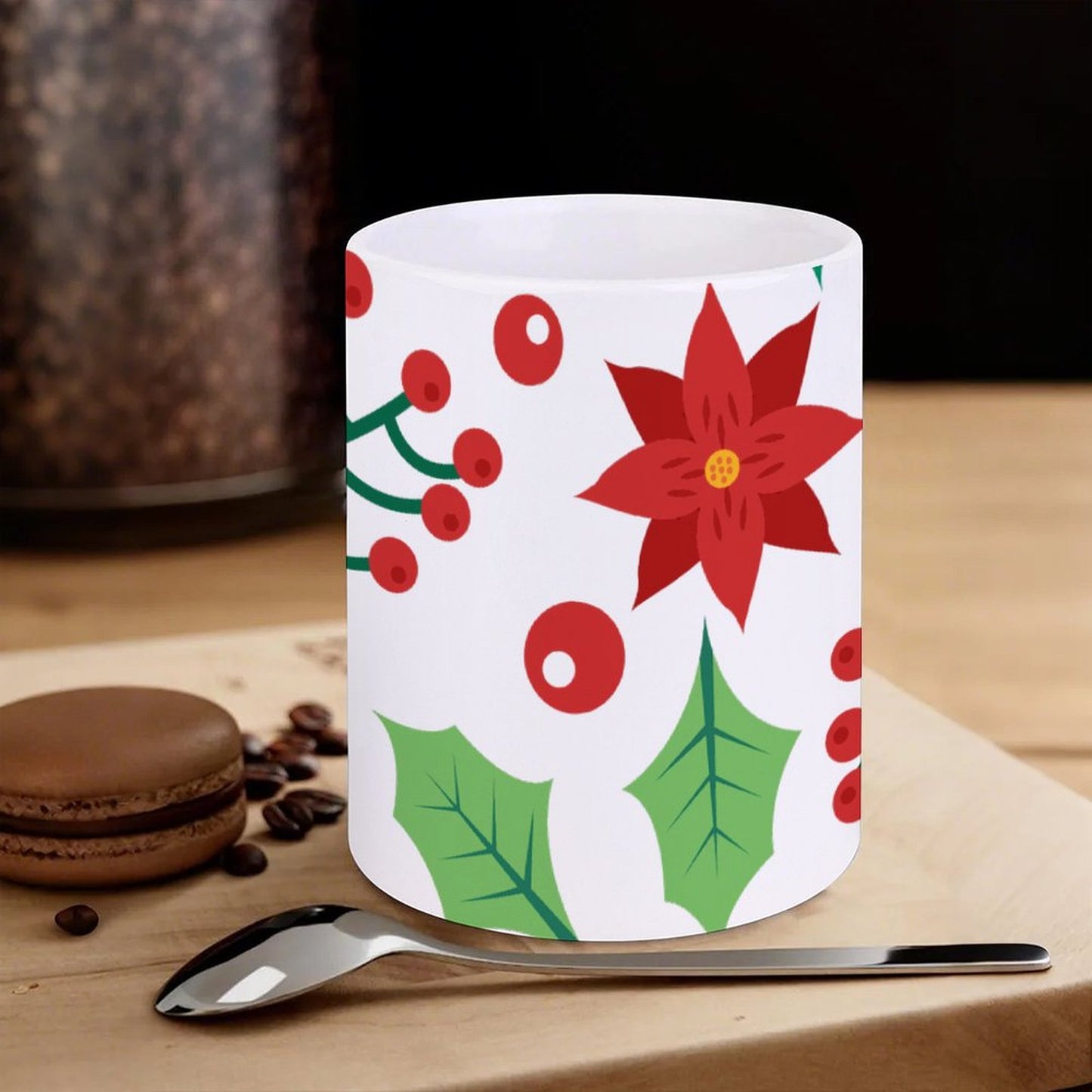 POD US Local White mug with full print, Christmas Red Green 0054