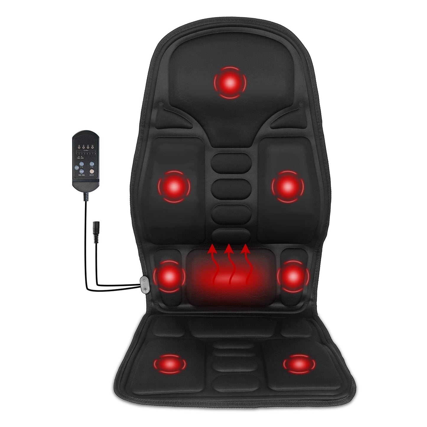 US Local 1Pc Back Massager Cushion Electric Massage Car Seat Cushion Chair Pad With Heating Function 8 Vibration Modes 3 Intensity Levels Fedex Shipping