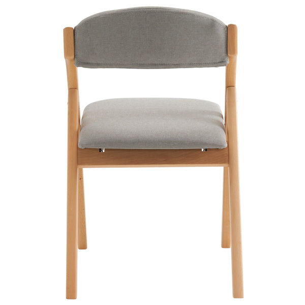 US Local 2pcs Solid Wood Folding Backrest Curved Beige Cushion Wood Colour Exhibition Chair 54X47X81cm Rubberwood
