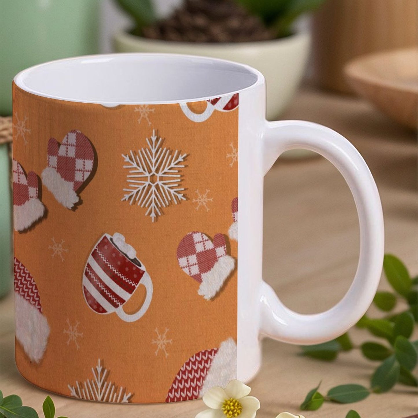 POD US Local White mug with full print, Christmas Santa Claus Yellow 0043