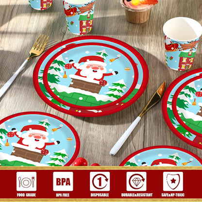 US Local Christmas Paper Cup And Plate Set