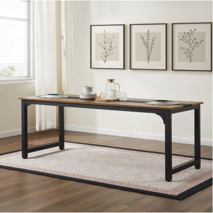 US Local Computer Desk Large Office Desk, 79.5 Inch Gaming Desk Writing Desk Work Desk For Home Office, Study, Modern Simple Wooden Desk, Large Legroom, Metal Frame