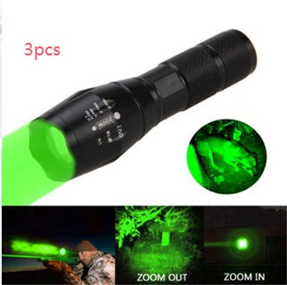 US Local Portable Mini Flashlight LED ZOOM Torch Hunting Zoomable Flashlight Torch Light
