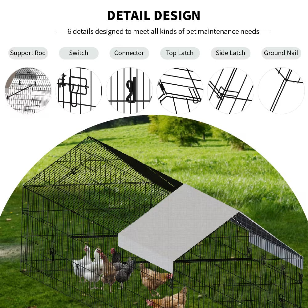 US Local Poultry Farming Outdoor Metal Chicken Coop
