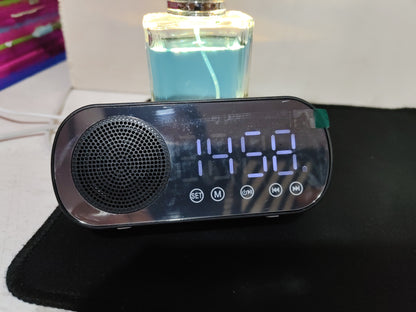 BT Music Alarm Clocks Mirror FM Radio LED Digital Clock 2 Alarm Snooze 24H Electronic Watch Dimming Table Phone Stand USB Clocks