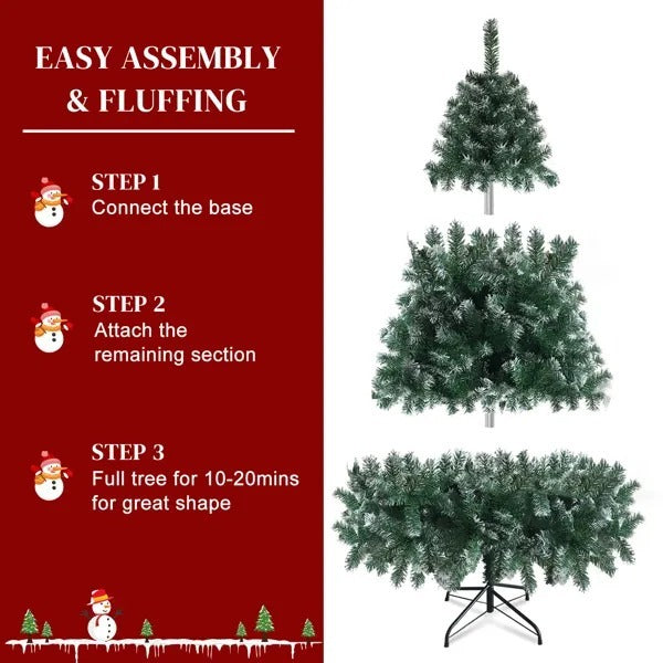 US Local 6FT Iron Leg White PVC 812 Branches Christmas Tree