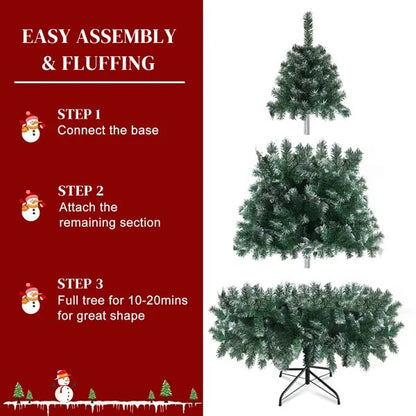 US Local 6FT Iron Leg White PVC 812 Branches Christmas Tree